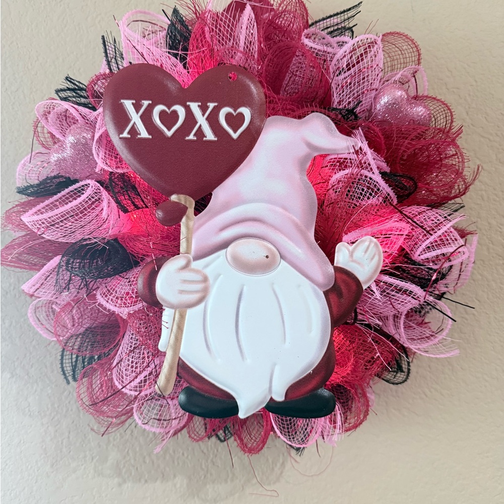 Valentine's Day Gnome Wreath with Heart